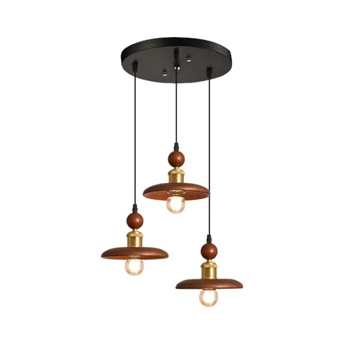 Luminaire industriel vintage pour îlot avec suspension ultra-fine E27