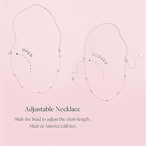 Alex and ANI Path of Symbols Adjustable Necklace for Women, Moon Pendant, Sterling Silver, 15 to 18 in3