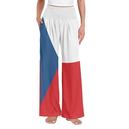 Pantalon large drapeau tchèque pour vos sorties et moments de détente