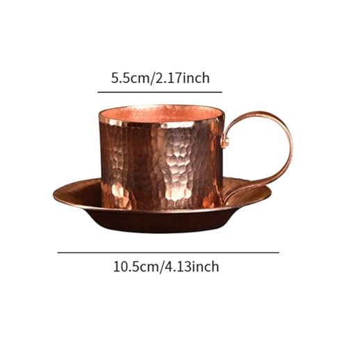 Taza de Café de Cobre Puro con Plato miniatura 3