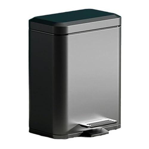 Caneca de basura de acero inoxidable con tapa y pedal 7L miniatura 1