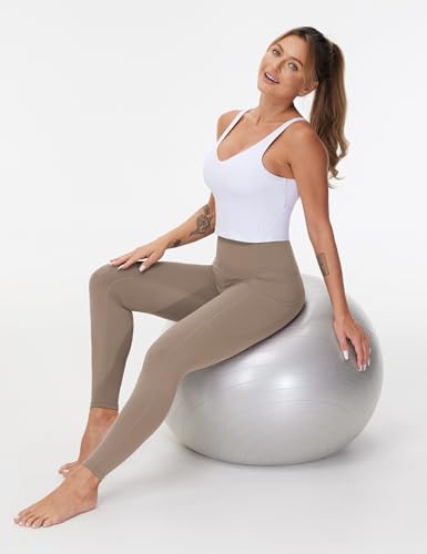 Image of THE GYM PEOPLE Thick High Waist Yoga Pants with Pockets, Tummy Control Workout Running Yoga Leggings for Women