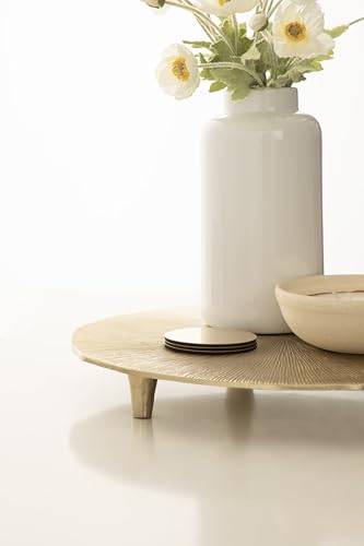 Bandeja de metal en relieve con patas protectoras para mesa de café moderna 7