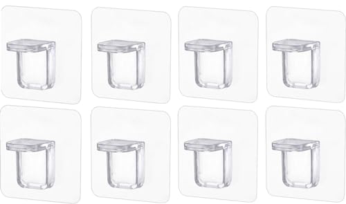 Image of No Drilling Shelf Support Hook || Plastic Closet Cabinet Shelf Support Clips || Self Adhesive Shelves Clips for Kitchen Bathroom Cabinet (8)