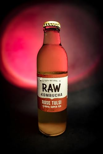 Image of Raw Kombucha - Herbal Supertea (250 mL Bottles)- Variety Pack: Rose Tulsi, Hibiscus Lime, Lavender Blue Tea, Hops, Lemon Ginger, Jasmine Chamomile (6 Pack) - Authentic with Live Bacteria