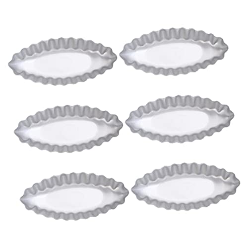 OUNONA 6Pcs Creative Egg Tart Boat Shaped Baking for Cakes Puddings Tarts Non Stick Easy to Clean Versatile for Oven Dishwasher Use