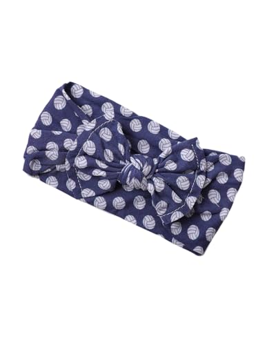 Image of BBTDIN Baby Girls Volleyball Headband Turban Baby Volleyball Hair Band Bowknot Baby Volleyball Hair Bow BTB11 (B-Blue, Free Size)