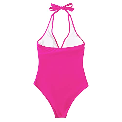 Image of SUUKSESS Women Sexy Tummy Control One Piece Swimsuits Halter Push Up Bathing Suits