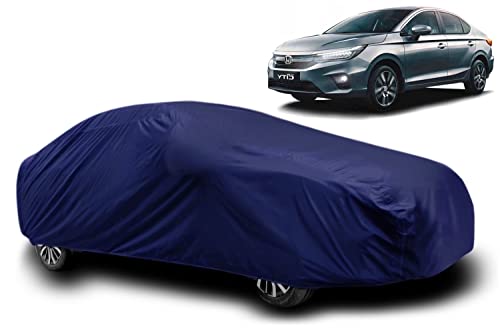 Image of AUCTIMO City Car Cover /with Triple Stitched Fully Elastic Ultra Surface Body Protection (Navy Look)