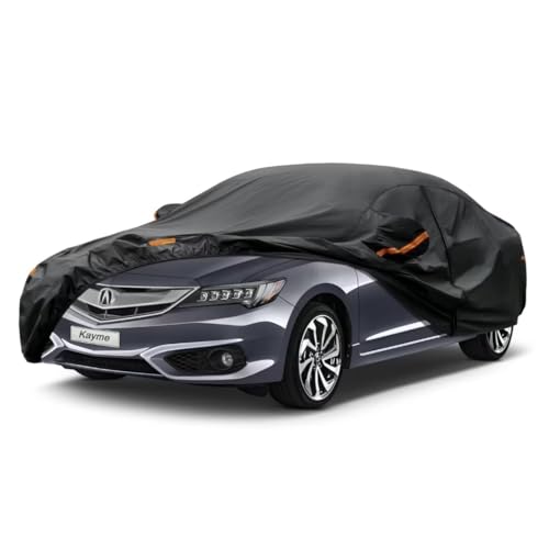 Kayme Sedan Car Cover Fit for Acura RL RLX (1996-2012) Automobiles All Weather Waterproof, Outdoor Cover Sun Rain Protection, with Lock and Zipper Doo