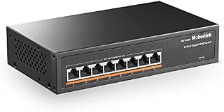 MokerLink 8 Port PoE Switch with 2 Gigabit Uplink, PoE Plus 802.3af/at, 120W Built-in Power, Extend to 250Meter, Metal Plug & Play