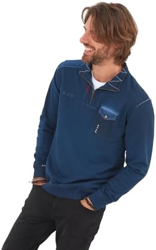 Joe Browns Sudadera Lavada con Detalle de Bolsillo con Cremallera de Un Cuarto Suéter pulóver para Hombre