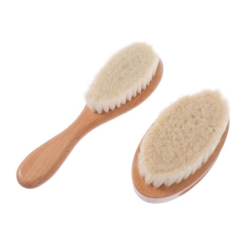 ELAYARD 2 piezas Cepillo de Limpieza para Cabello y Baño Unidades Cerdas Suaves para Barrido de Cabello Barberías y Uso Personal Diseño Portátil Color Amarillo