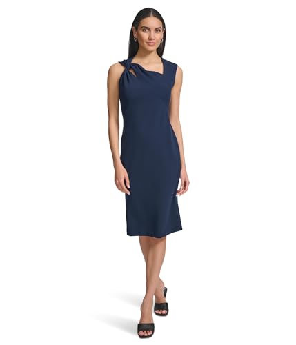Calvin Klein Women's Scuba Crepe SLV Knot Sheath