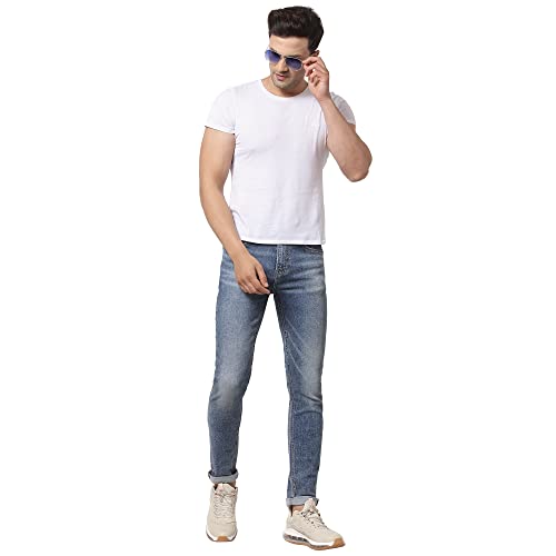 Image of Red Tape Men's Tinted Dark Blue Skinny Fit Jeans