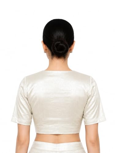 Image of Thevasa Women's Everyday Divine Depth V Neck Half Sleeves Blouse