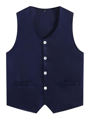YEAHDOR Kid Girls Boys Vest Volunteer Activity Waistcoat Solid Color Irregular Hem Volunteers Activities Uniform