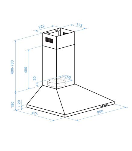 Universal-Blue-Campana-Piramidal-de-Acero-Inoxidable-90-cm-3-Velocidades-Potencia-450-m3h