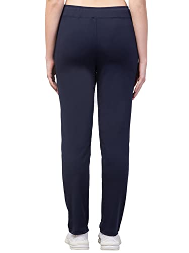 Image of BLUECON Women's Plain Solid Regular Fit Straight Leg Open Bottom Polyester Track Pant /Plazo Pant with Brand Logo