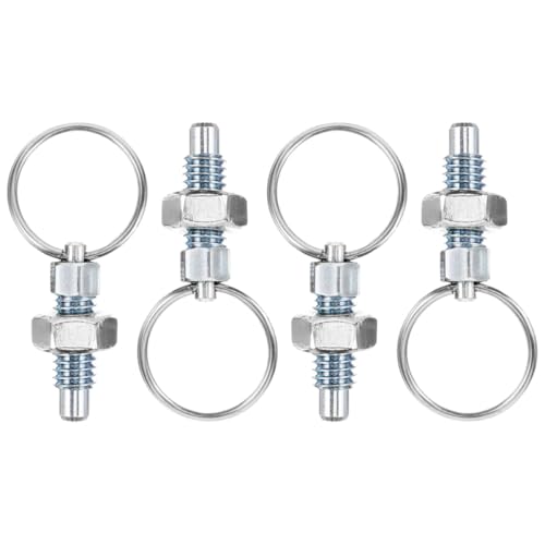 LOORGVEL Émbolo Indexador con Resorte de Acero Inoxidable Pasador de Bloqueo M6 con Anillo de Tracción 4 Piezas Émbolo de Posicionamiento Industrial para Maquinaria y Gabinetes