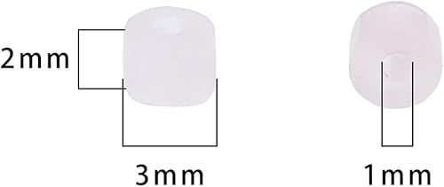 Miniatura 5 de Cuentas cilíndricas cortas de cuarzo rosa natural de 0.079 x 0.118 in, 155 cuentas sueltas de tubo semipiedras preciosas para diseño de joyería