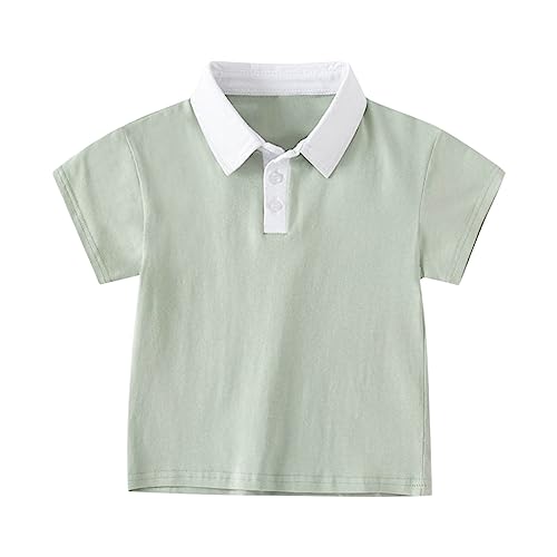 The 𝐂hildren's 𝐏lace Kids Baby Boys Toddler Boys Short Sleeve Pique Polo Solid Color T-Shirt Tops Summer Clothes2
