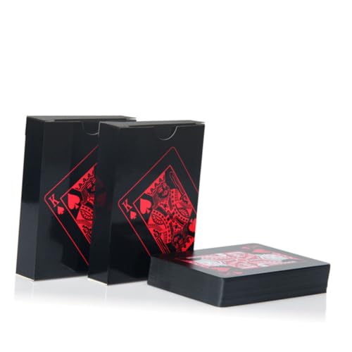 ibasenice 3sätze Wasserdichtes PVC Pokerkarten-Set Mit Kreativem Design Und Pappbox Rot Robuste Biegsame Spielkarten Für Unterhaltung Und Spaß Mit Familie Und Freunden – Bild 4