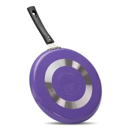Image of NAVRANG Non Stick Cookware Set of 3 Pcs | Nonstick Dosa Tawa 26 cm & Frypan 22cm with Stainless Steel Lid | Non-Induction - Purple