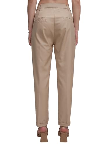 Image of Tokyo Talkies Women's Regular Fit Peg Trousers | Stretchable Trousers| High-Rise