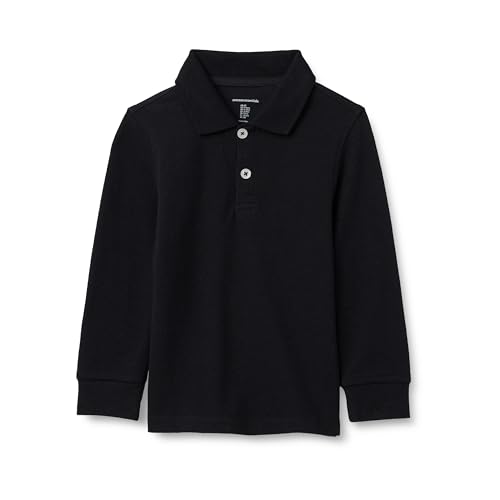 Image of Amazon Essentials Boys and Toddlers' Long-Sleeve Pique Polo Shirts for School Uniform, Multipacks