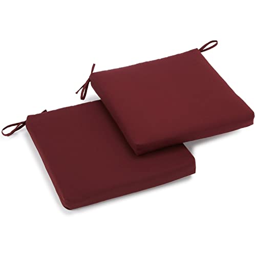 Blazing Needles, L.P. Indoor Twill Chair Cushion, 20\" x 19\", Burgundy, 2 Count