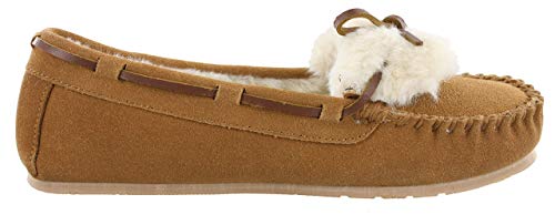 Clarks Women's Suede Moc Indoor and Outdoor Slipper (Cinnamon Fur, 11)2