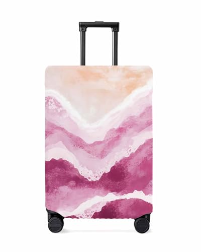 Ocean Beach Rose Red Travel Luggage Cover, Boho Ombre Anti-scratch Travel Suitcase Protector Covers, Washable Elastic Baggage Covers Fit 19-21 Inch Carry on Luggage - Main Image