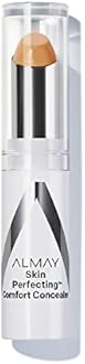 Almay Skin Perfecting Comfort Concealer, Face Makeup, Full Coverage, Natural Looking Finish, Cruelty-Free, Hypoallergenic, Dermatologist Tested, 220 Deep, 1 Count