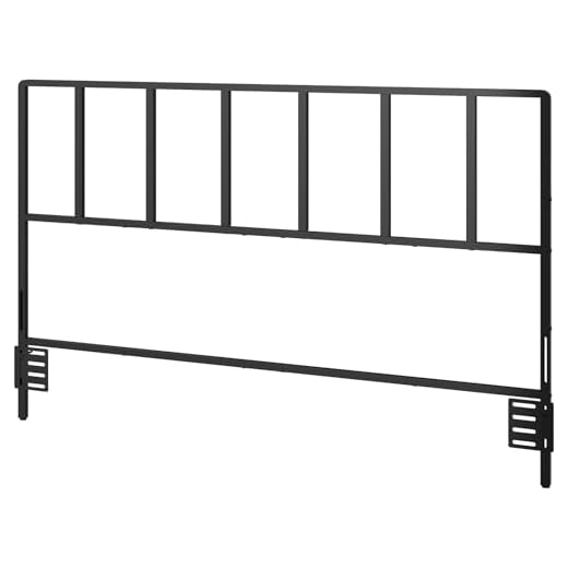 MAHANCRIS Headboard Queen Size, Metal Headboards with Universal Adapters, Adjustable Height, Modern Head Board Queen Size Only for Bedroom, Black