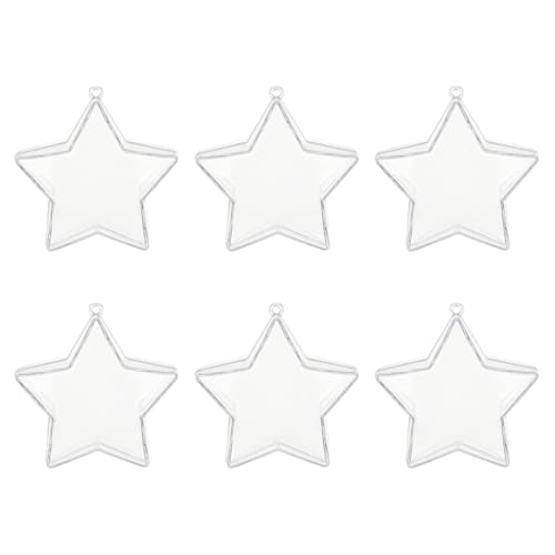 6 Pieces Plastic Fillable Christmas Baubles Holiday Tree Decorating Accessory