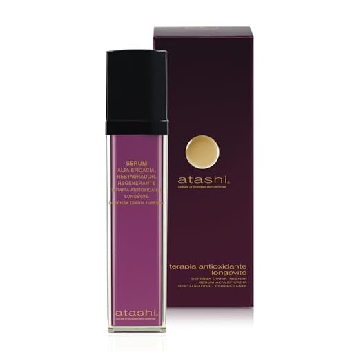 Atashi Antioxidante | Sérum Alta Eficacia Restaurador-regenerante. Hidrata, Suaviza, Mejora La Elástica Y La Luminosidad De La Piel | Ácido Hialurónico Y Vitaminas C, E y Coq10. 50 Ml