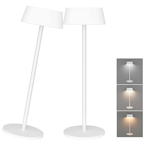 Klighten 2 Stück LED Dimmbare Akku Tischlampe Kabellos Touch Metall Aluminium Akkubetrieben Tischlampe IP54 Wasserdichte Outdoor Tragbare Tischleuchte für innen/außen,weiß 3000K~6000K Klighten 2 Stück LED Dimmbare Akku Tischlampe Kabellos Touch Metall Aluminium Akkubetrieben Tischlampe IP54 Wasserdichte Outdoor Tragbare Tischleuchte für innen/außen,weiß 3000K~6000K
