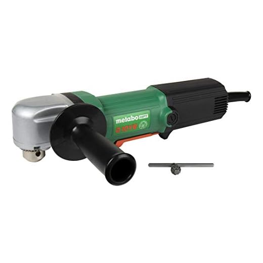 Metabo HPT Right Angle Corded Drill, 4.6-Amp, 3/8-Inch, 3-1/4-Inch Low Profile Head, 500-2300 Rpm, Removable Side Handle, Contractor-Grade Cast Aluminum Gear Housing, 5-Year Warranty (D10YB)