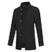 YOUTHUP Herren Wolle Mantel mit Steppweste Regular Fit Winter Wollmantel Outdoor Business Übergangsmantel Wintermantel, Schwarz, XL