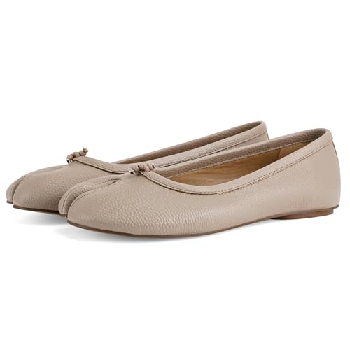 Image of VBDB Tabi Ballet Flats Shoes for Women Rounde Toe Wide Width Split Toe Low Heel Comfortable Flats Shoes