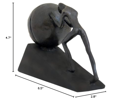 Man with Sphere Iron Statue Metal Sculpture Sportsman Art Metal Ornament