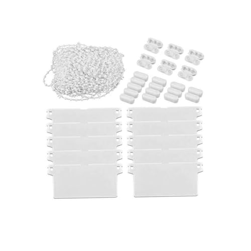 Cabilock Curtain Kit 10pcs Bottom Plate 20pcs Bead Buckles 20m Beads Window Blind Cord Knobs for White Blinds Blackout Curtains