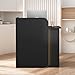 HEOTJUUQ Modern Reception Desk with Curved Privacy Panel & LED Light Strip, Lockable Drawers, 6 Color Options Front Counter Desk, Retail Checkout Counter for Salon, Office, Boutique(Black)
