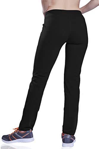 Image of Women's Solid Regular FIT ENRICH Cotton Track Pant Black