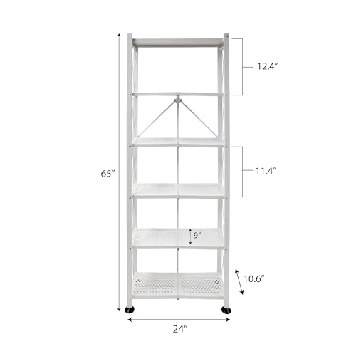 Image of Origami 6-Tier Folding Bookshelf (White)