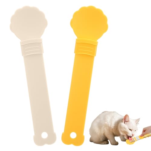 YBEATY 2 Pcs Cat Strip Feeder Cat Lickable Puree Treat Food Dispenser Sliding Pet Spoon Multi-Function Dispenser Lickable Squeezable Creamy Treat for Cats Liquid Snack and Wet Food