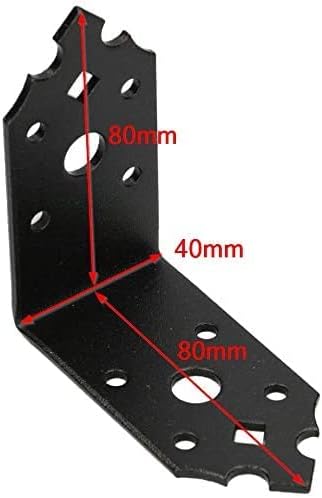 KOTARBAU® Set of 25 Angle Connectors Chair Angle Furniture Angle Hole Angle Building Angle Wood Connector Bar Angle Connector Powder Coating Black (80 x 80 x 40 mm) - Image 3