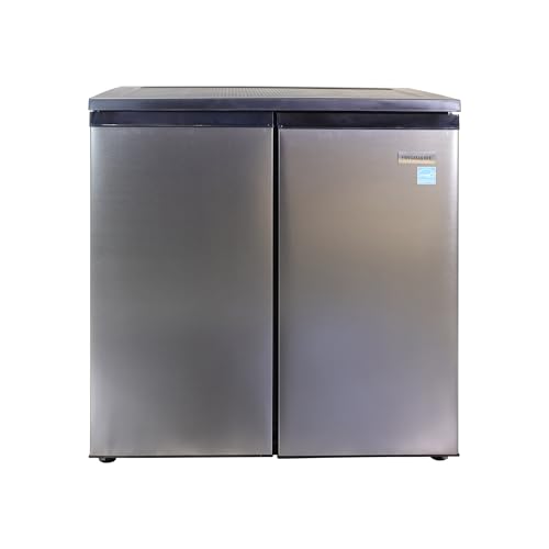 Frigidaire -5.4 Cu. Ft. - Side by Side 2-Door - Compact Refrigerator/Freezer - Temperature Control - Stainless,Silver