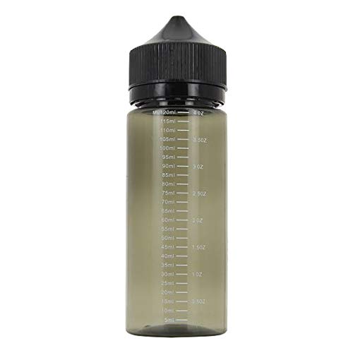 Leerflaschen 120ml mit Skala Messskala für Liquidflasche leer Flasche PET Bottle Droper (Schwarz, 30 Stück)